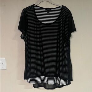 Alyx Sheer Black and White Striped Tee